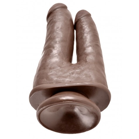 Коричневый анально-вагинальный фаллоимитатор Double Penetrator - 20,9 см.