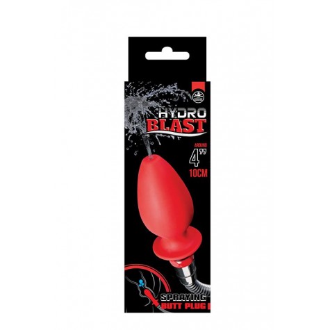 Красная насадка для душа HYDROBLAST 4INCH BUTTPLUG SHAPE DOUCHE - 10,2 см.