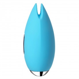 Голубой вибростимулятор клитора Candy с эффектом "поцелуя рыбки"