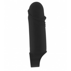 Чёрная удлиняющая насадка Stretchy Thick Penis Extension No.35 - 15,2 см.