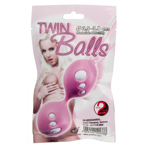 Розовые вагинальные шарики Twin Balls