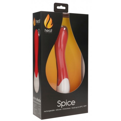 Красный вибратор G Spice с функцией нагрева - 20,8 см.